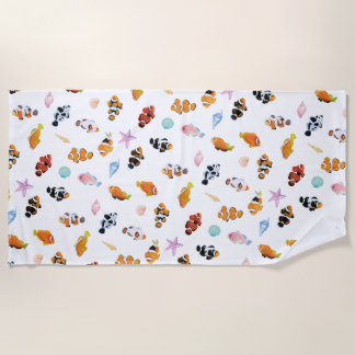 Toalha De Praia Gathering of Clownfish | Ocean Art Design