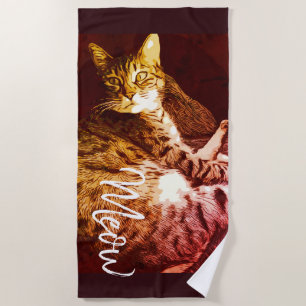 Toalha De Praia Gatinho de Meow Arsty