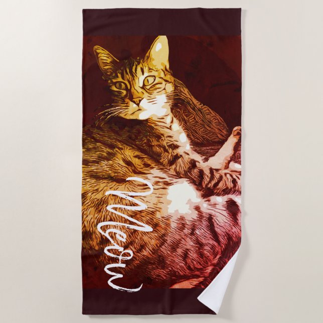 Toalha De Praia Gatinho de Meow Arsty (Frente)