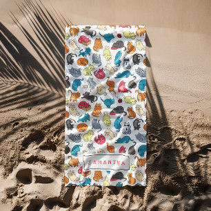 Toalha De Praia Gatinhos travesseiros Personalizados