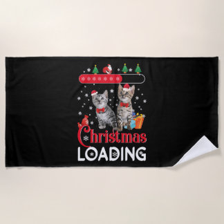 Toalha De Praia Gato de Natal Feliz
