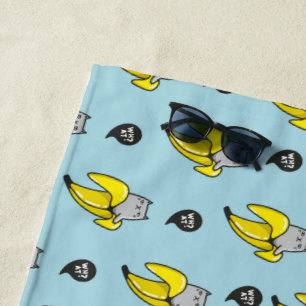 Toalha De Praia Gato na banana