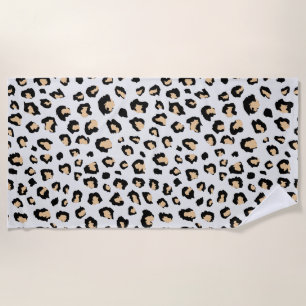 Toalha De Praia Gato selvagem-leopardo-negro