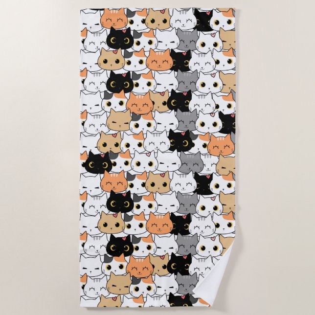 Toalha De Praia Gatos (Frente)