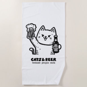Toalha De Praia Gatos e cerveja 1