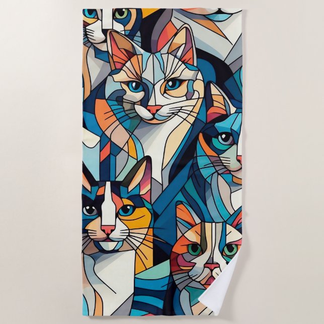 Toalha De Praia gatos-padrão (Frente)