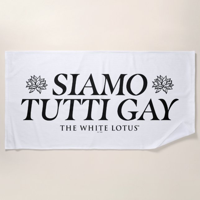Toalha De Praia Gay Siamo Tutti - O Lotus Branco (Frente)