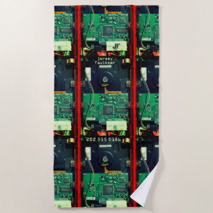 Toalha De Praia Geek robotizado circuito impresso conselho eletrôn