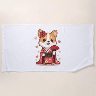 Toalha De Praia Geisha Corgi Dog Lover Welsh
