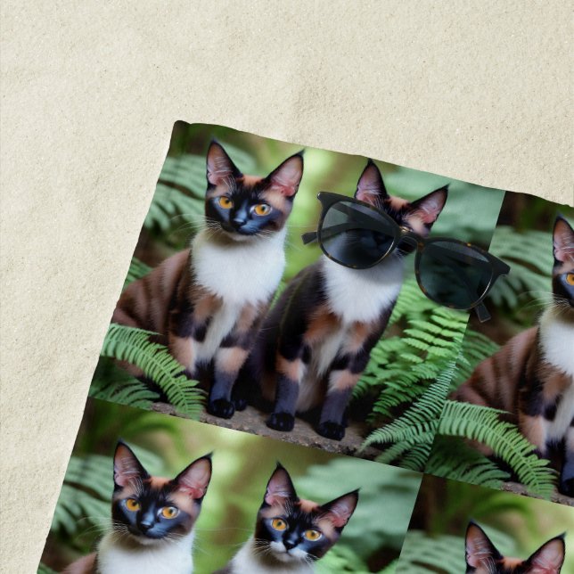 Toalha De Praia Gêmeos de Gatos Siameses de Chocolate, Torre de Pr (In Situ)