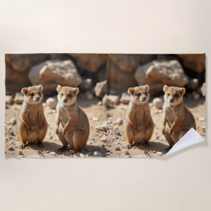 Toalha De Praia Gêmeos Quokka australianos,