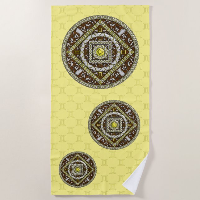 Toalha De Praia Gemini Mandala Beach Towel (Frente)