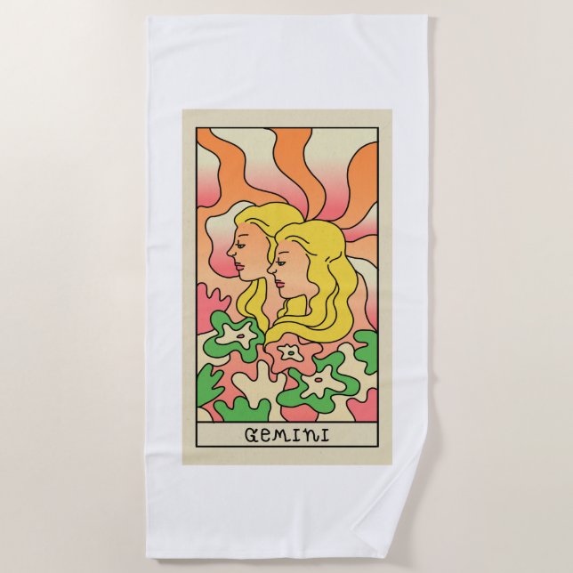 Toalha De Praia Gemini Zodiac Beach Towel (Frente)