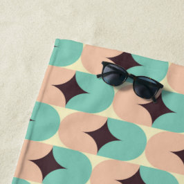 Toalha De Praia Geometric pattern of teal, beige, and black shapes