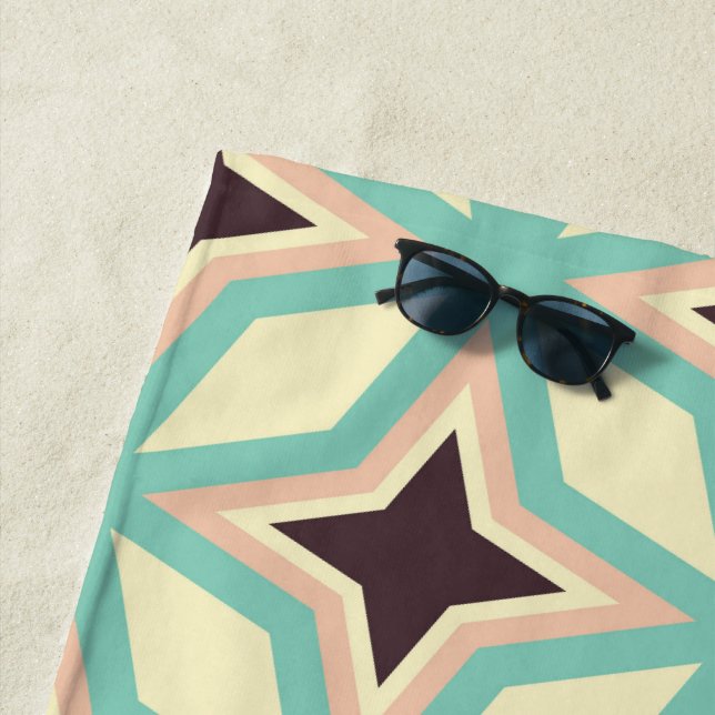 Toalha De Praia Geometric pattern with alternating dark star shape (In Situ)