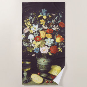 Toalha De Praia Georg Flegel Grande pedaço de flores (em nicho)