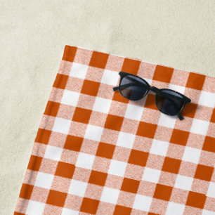 Toalha De Praia Gingham Check Brown