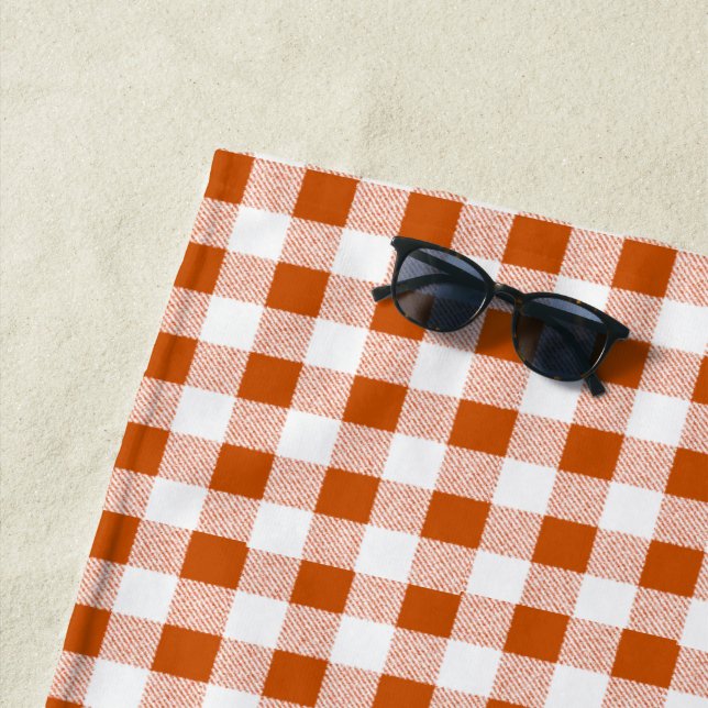Toalha De Praia Gingham Check Brown (In Situ)