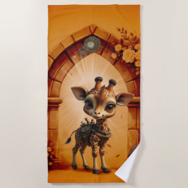 Toalha De Praia Girafa bebê em desenho animado