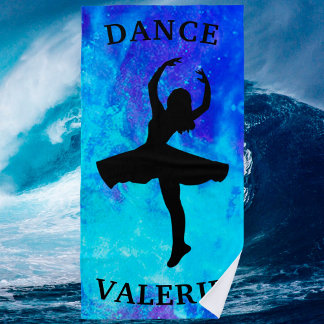 Toalha De Praia Girls Blue Galaxy Dance Beach Towel com nome
