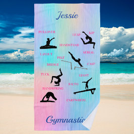 Toalha De Praia Girls Gymnastics Competências Personalizadas em Be
