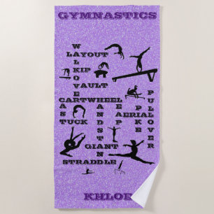 Toalha De Praia Girls Gymnastics Habilita Crosswords Beach Towel