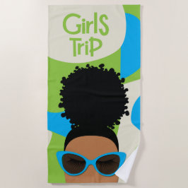 Toalha De Praia Girls Trip Blue e Green Beach Towel