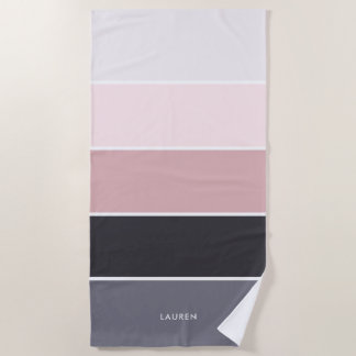 Toalha De Praia Girly Modern Stripes Personalizadas