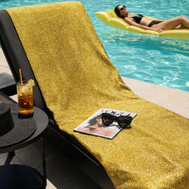 Toalha De Praia Glam Gold Glitter Luxo à Beira da Piscina ou 