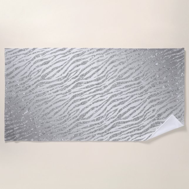 Toalha De Praia Glama de Lâmpada de Prata de Impressão Animal (Frente)