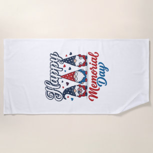 Toalha De Praia Gnomo Patriótico Feliz Dia dos Veteranos Camisa Vi