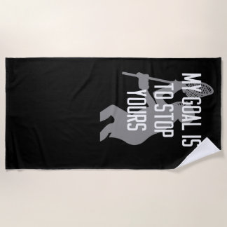 Toalha De Praia Goalie do Lacrosse - meu objetivo é parar seu