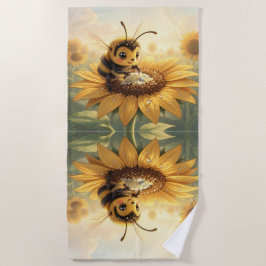 Toalha De Praia Golden Bumblebee in Bloom Dance.9