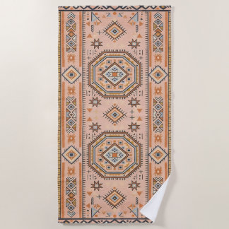 Toalha De Praia Golden Maze – Modern Moroccan Geometry