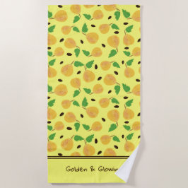 Toalha De Praia Golden Pears Collection Yellow Bright
