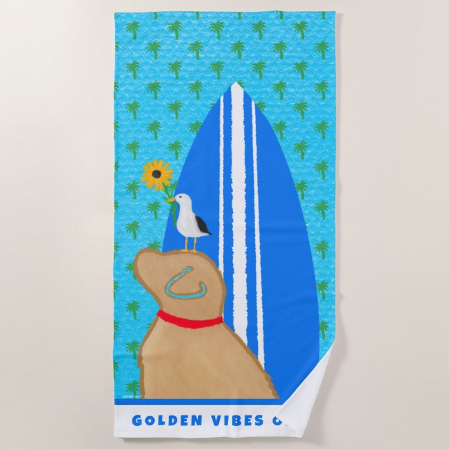 Toalha de Praia Golden Vibes Only (Frente)