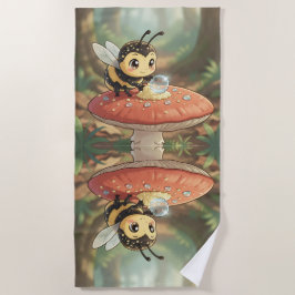 Toalha De Praia Goldene Hummel im Blütentanz
