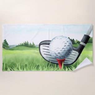 Toalha De Praia Golf Birthday