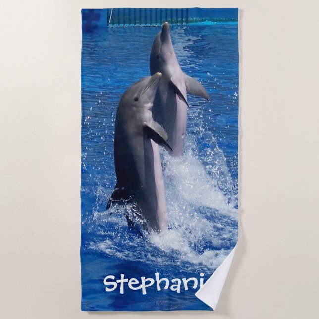 Toalha De Praia Golfinhos Personalizados (Frente)