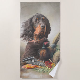 Toalha De Praia Gordon setter com faisões, Art