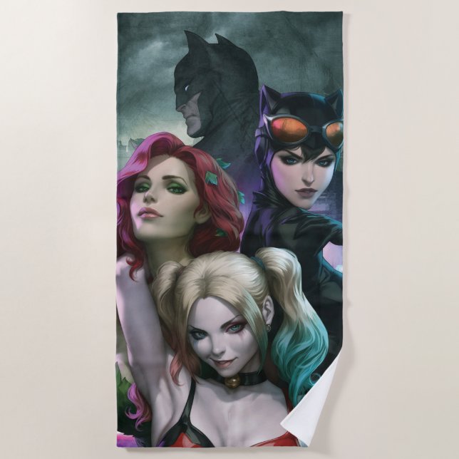 Toalha De Praia Gotham City Sirens #1000 Comic Cover Variant (Frente)