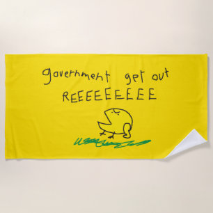 Toalha De Praia Governo fora REE SNEKRIGHT Bandeira Gadsden