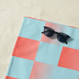 Toalha De Praia gradiente com gradiente de verificação na moda, pó