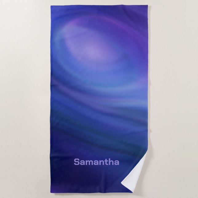 Toalha De Praia Gradiente de Ombre Azul Roxo (Frente)