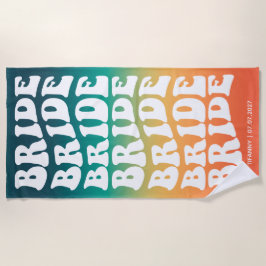 Toalha De Praia Gradiente de Pastel Brilhante Personalizado