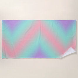 Toalha De Praia Gradiente verde-púrpura verde-claro-pastel moderno