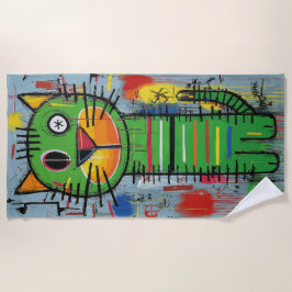 Toalha De Praia Graffiti Cat Street Art Character