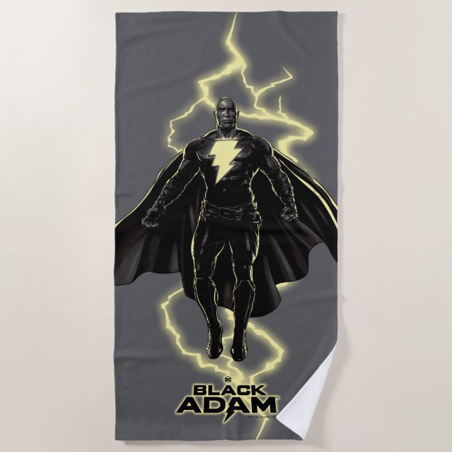 Toalha De Praia Gráfico Black Adam Lightning Silhouette (Frente)