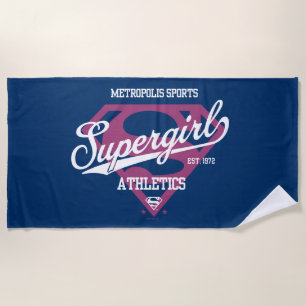 Toalha De Praia Gráfico de atletismo da Supergirl Metropolis