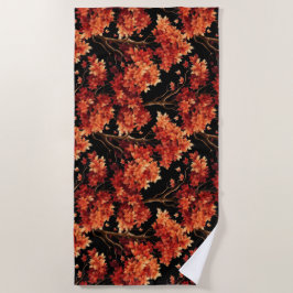 Toalha De Praia Gráfico de padrão sem costura da árvore de mapeame